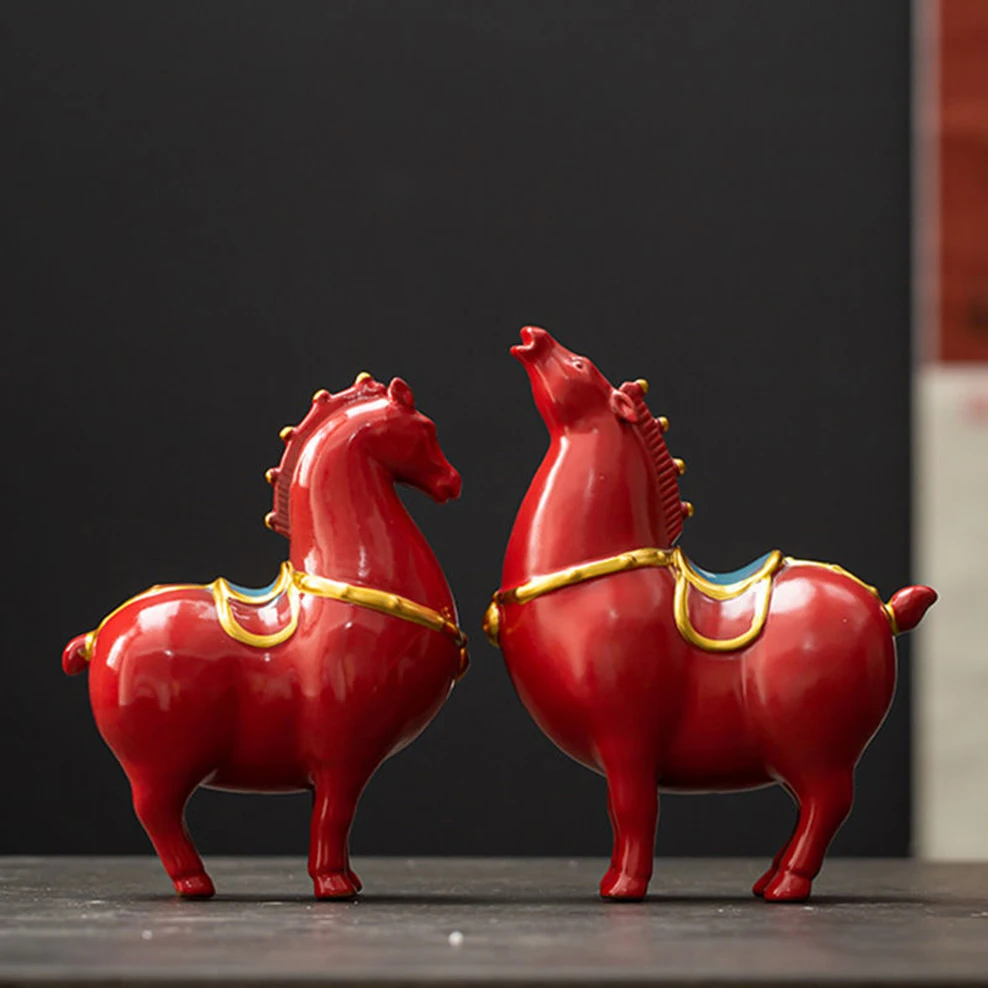 A Pair Ceramic Horse Ornaments Home Furnishings Office Desktop Decoration Ceramic Animal Model Figurines Crafts Decor
A Pair Ceramic Horse Ornaments Home Furnishings Office Desktop Decoration Ceramic Animal Model Figurines Crafts Decor