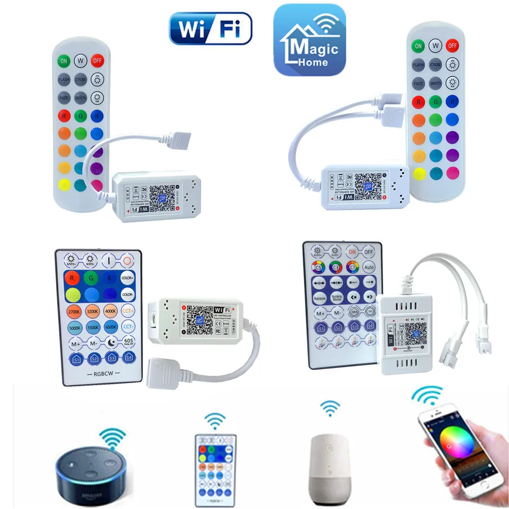 Magic Home LED WiFi Controller RGB RGBW RGBWW Pixel 12V 24V RF Remote Control For 5050 3528 WS2811 LED Strip
Magic Home LED WiFi Controller RGB RGBW RGBWW Pixel 12V 24V RF Remote Control For 5050 3528 WS2811 LED Strip