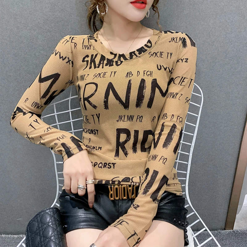 Women T-shirt Long-Sleeve 2021 New Arrival Spring And Autumn Sexy Slim Letter Female T-shirt Korean Style Fashion c50
Women T-shirt Long-Sleeve 2021 New Arrival Spring And Autumn Sexy Slim Letter Female T-shirt Korean Style Fashion c50