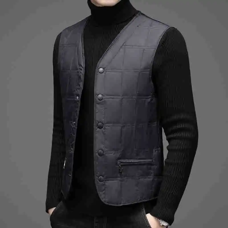 Big Size Collarless Winter Fashion Suit Vest Warm Black Down Vest Sleeveless Jacket Coats Parka Thick Waistcoat Padded For Stout
Big Size Collarless Winter Fashion Suit Vest Warm Black Down Vest Sleeveless Jacket Coats Parka Thick Waistcoat Padded For Stout