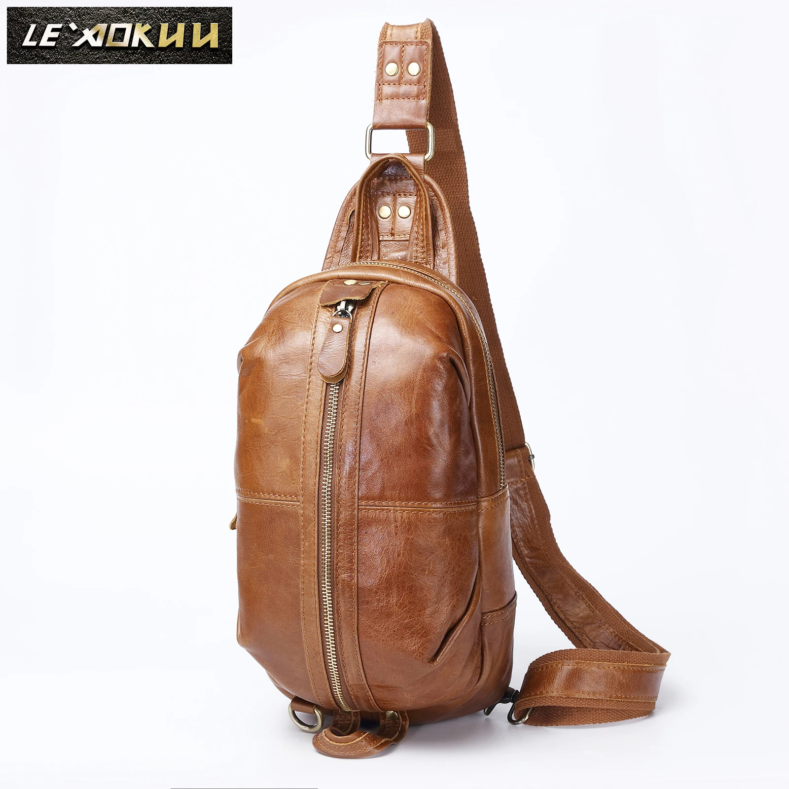 Men Original Oil Wax Leather Casual Fashion Crossbody Chest Sling Bag Design Travel One Shoulder Bag Daypack Male 1186
Men Original Oil Wax Leather Casual Fashion Crossbody Chest Sling Bag Design Travel One Shoulder Bag Daypack Male 1186