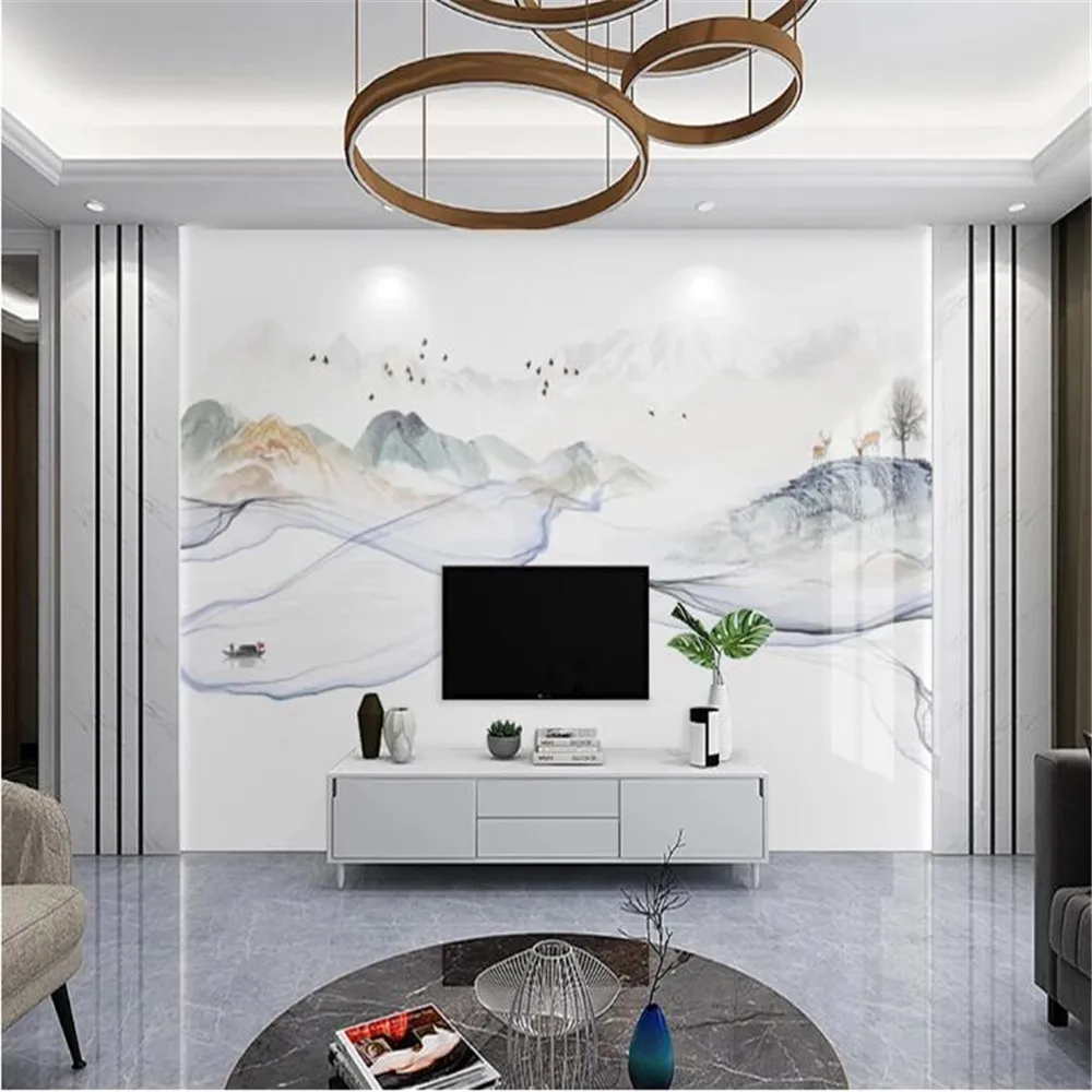 Milofi customized 3D printing wallpaper mural new Chinese style abstract landscape background wall
Milofi customized 3D printing wallpaper mural new Chinese style abstract landscape background wall