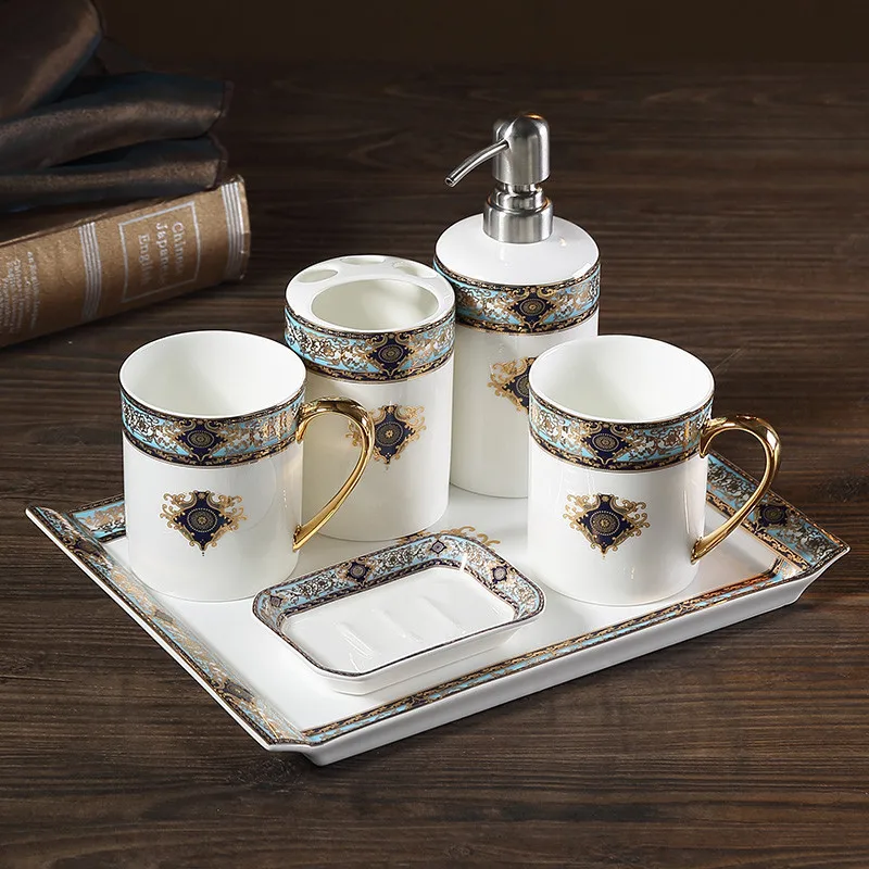 Ceramic Bathroom Accessories Set Soap Dispenser Toothbrush Holder & Gargle Cups Soap Dishes Lavatory 5/6 Pieces Set Wedding Gift
Ceramic Bathroom Accessories Set Soap Dispenser Toothbrush Holder & Gargle Cups Soap Dishes Lavatory 5/6 Pieces Set Wedding Gift