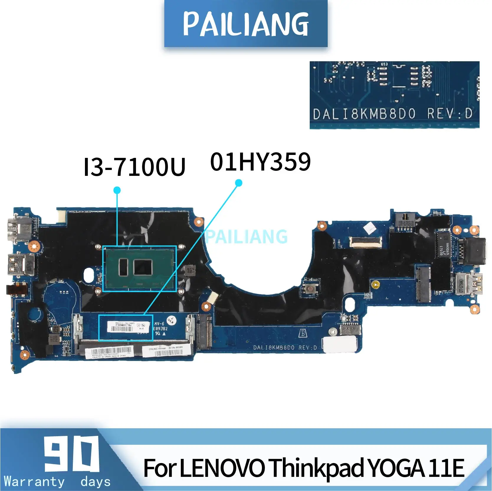 Материнская плата PAILIANG для ноутбука LENOVO Thinkpad YOGA 11E 01HY359 DALI8KMB8D0, материнская плата Core SR2ZW I3-7100U, протестирована DDR4
Материнская плата PAILIANG для ноутбука LENOVO Thinkpad YOGA 11E 01HY359 DALI8KMB8D0, материнская плата Core SR2ZW I3-7100U, протестирована DDR4
