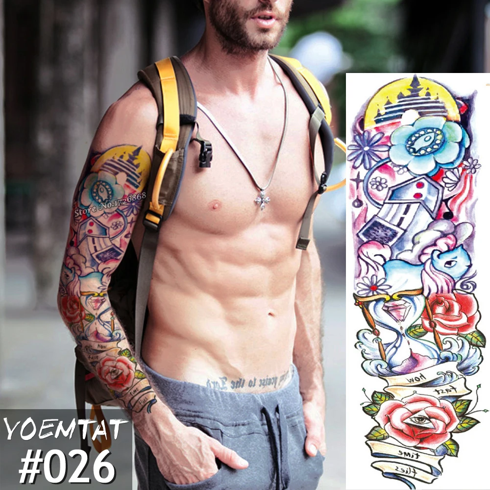 New 1 Piece Temporary Tattoo Sticker Color Hourglass Full Flower Tattoo With Arm Body Art Big Large Fake Tattoo Sticker
New 1 Piece Temporary Tattoo Sticker Color Hourglass Full Flower Tattoo With Arm Body Art Big Large Fake Tattoo Sticker