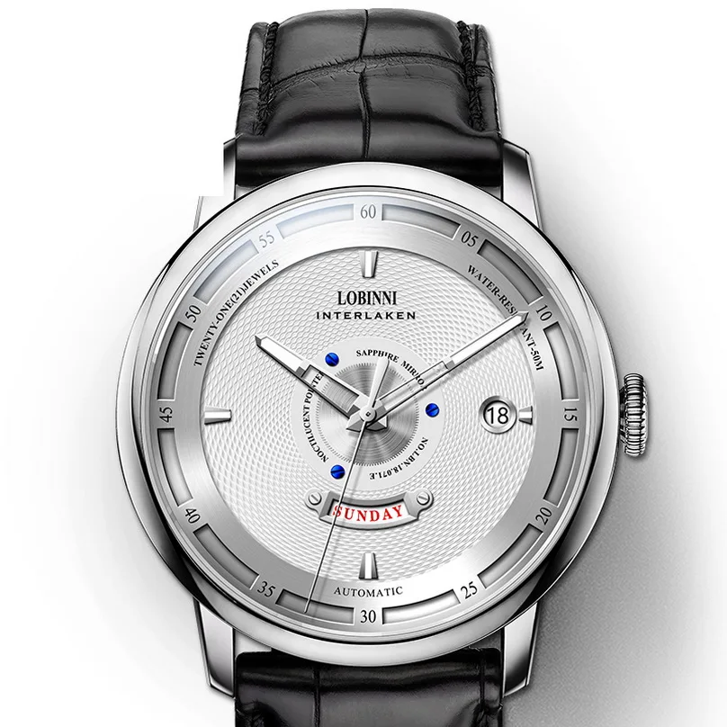 LOBINNI men automatic watch,mens watches top luxury brand mechanical wristwatch 50m waterproof Switzerland clock stainless steel
LOBINNI men automatic watch,mens watches top luxury brand mechanical wristwatch 50m waterproof Switzerland clock stainless steel