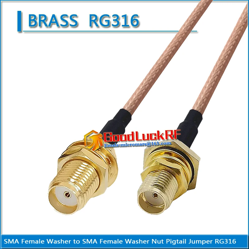 High-quality Dual SMA Female to SMA Female Waterproof Bulkhead Mount Washer Nut Pigtail Jumper RG316 extend Cable
High-quality Dual SMA Female to SMA Female Waterproof Bulkhead Mount Washer Nut Pigtail Jumper RG316 extend Cable