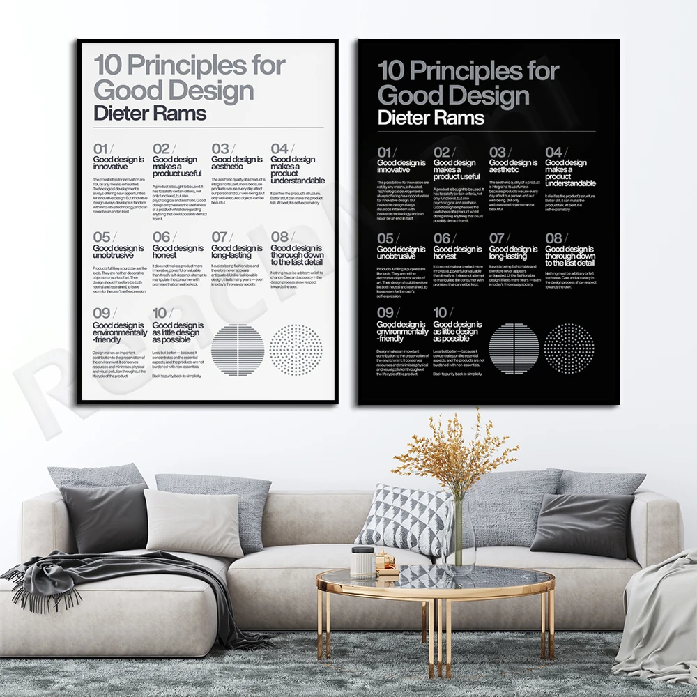 10 principles of good design posters, Dieter Rams, White, Braun, Helvetica, typography quotes modern art design posters
10 principles of good design posters, Dieter Rams, White, Braun, Helvetica, typography quotes modern art design posters