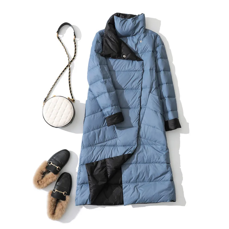 Women Double Sided Down Long Jacket Winter Turtleneck White Duck Down Coat Double Breasted Warm Parkas Snow Outwear
Women Double Sided Down Long Jacket Winter Turtleneck White Duck Down Coat Double Breasted Warm Parkas Snow Outwear