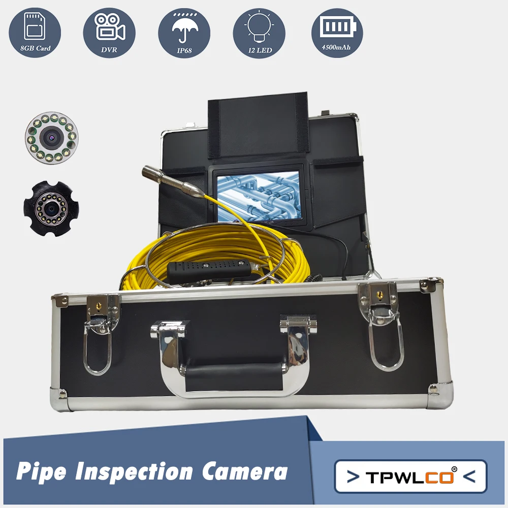 Pipe Video Camera 20-50m Cable 7inch Monitor 23mm Lens Drain Sewer Inspection Industrial Endoscope System With DVR Function
Pipe Video Camera 20-50m Cable 7inch Monitor 23mm Lens Drain Sewer Inspection Industrial Endoscope System With DVR Function