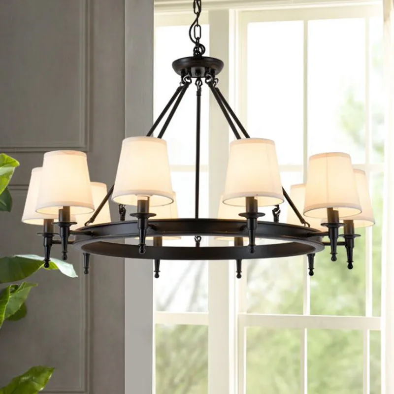 American Style Cloth Wrought Iron Pendant Lights Creative Retro Candle E14 Lights Parlor Bedroom Decoration Light Fixtures
American Style Cloth Wrought Iron Pendant Lights Creative Retro Candle E14 Lights Parlor Bedroom Decoration Light Fixtures