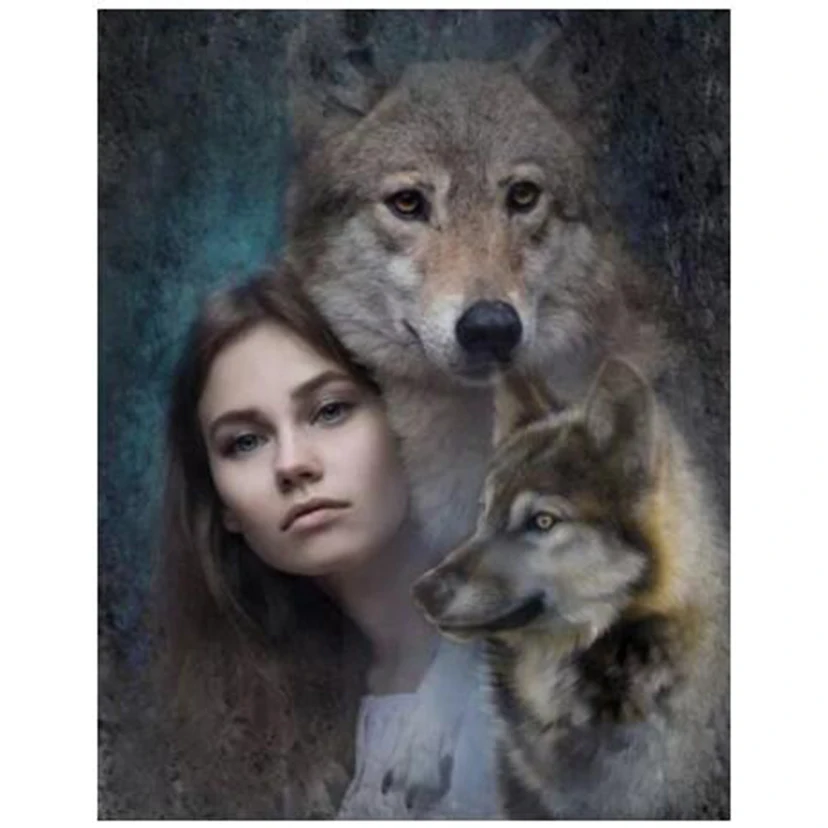 5D DIY Diamond Painting Cross Stitch Woman and Wolf Full Square Round Diamond Embroidery Mosaic Set Crafts Home Decoration DW028
5D DIY Diamond Painting Cross Stitch Woman and Wolf Full Square Round Diamond Embroidery Mosaic Set Crafts Home Decoration DW028