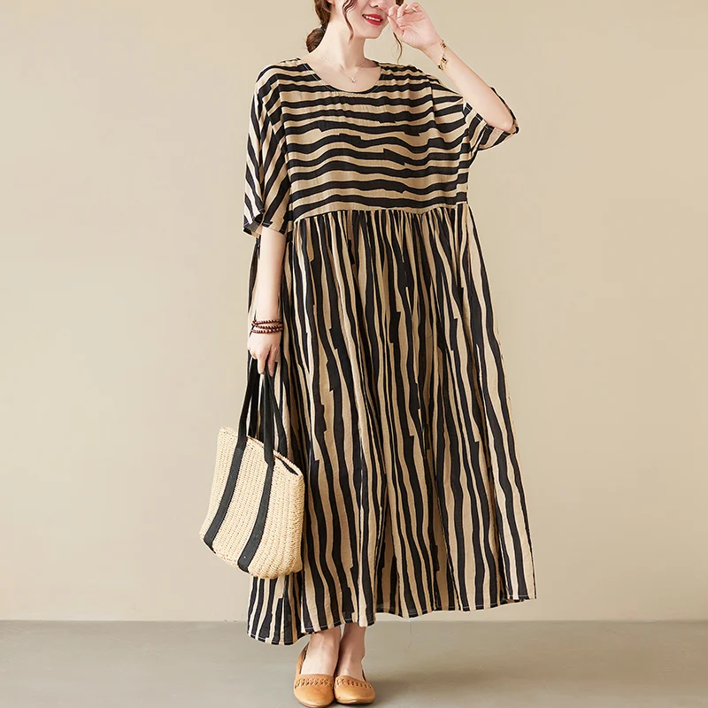Oversized Summer Vintage Stripped Korea Dress for Women New Fashion Ladies Dresses Long Mujer Femme Woman Beach Style Dress 2023
Oversized Summer Vintage Stripped Korea Dress for Women New Fashion Ladies Dresses Long Mujer Femme Woman Beach Style Dress 2023