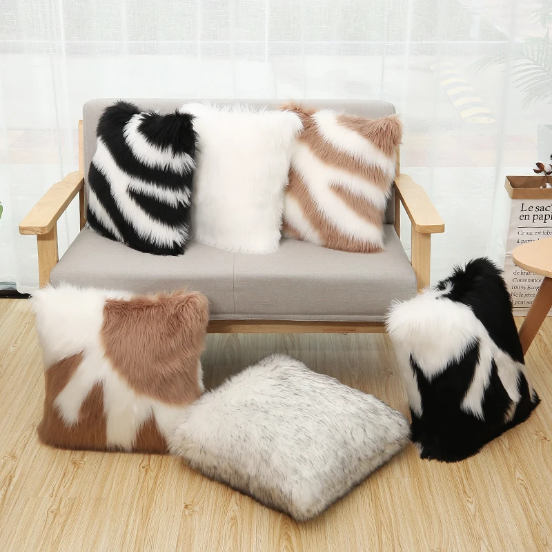 45x45cm Zebra Pattern Soft Fur Plush Cushion Cover Home Decor Fluffy Pillow Covers Living Room Bedroom Sofa Decor Pillowcase
45x45cm Zebra Pattern Soft Fur Plush Cushion Cover Home Decor Fluffy Pillow Covers Living Room Bedroom Sofa Decor Pillowcase