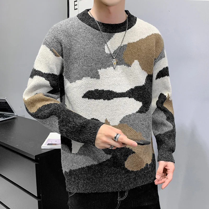 Autumn Winter Men Cotton Pullover O-Neck Camouflage Warm Comfortable Long Sleeve Clothes Knitted Casual Sweater Dropshopping
Autumn Winter Men Cotton Pullover O-Neck Camouflage Warm Comfortable Long Sleeve Clothes Knitted Casual Sweater Dropshopping