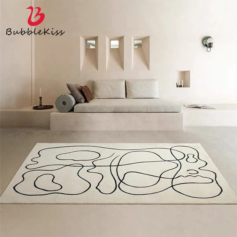 Bubble Kiss Light Luxury Lamb Cashmere Thick Carpet Bedroom Decor Rug Abstract Line Wool Carpet In The Living Room Non-slip Mat
Bubble Kiss Light Luxury Lamb Cashmere Thick Carpet Bedroom Decor Rug Abstract Line Wool Carpet In The Living Room Non-slip Mat