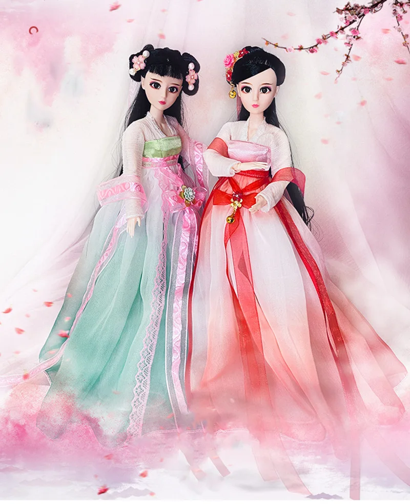 1/6 Scale 30cm Ancient Costume Long Hair Fairy Hanfu Dress Princess Barbi Doll Double Joints Body Model Toys Gift For Girl B0368
1/6 Scale 30cm Ancient Costume Long Hair Fairy Hanfu Dress Princess Barbi Doll Double Joints Body Model Toys Gift For Girl B0368