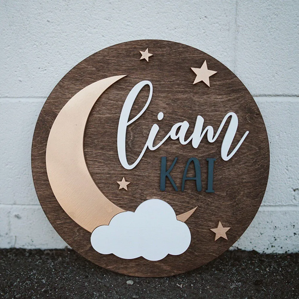 Personalize kids name 16" Moon & Stars Round Nursery Sign - Moon and Stars custom Name Wood Sign - Nursery Decoration hangings
Personalize kids name 16" Moon & Stars Round Nursery Sign - Moon and Stars custom Name Wood Sign - Nursery Decoration hangings