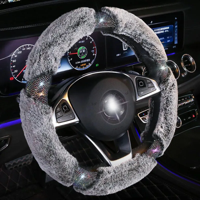 Crystal Winter Plush Auto Car Steering Wheel Covers Creative Diamond Handlebar Cover Fit for Women Ladies Girls Car Accessories
Crystal Winter Plush Auto Car Steering Wheel Covers Creative Diamond Handlebar Cover Fit for Women Ladies Girls Car Accessories
