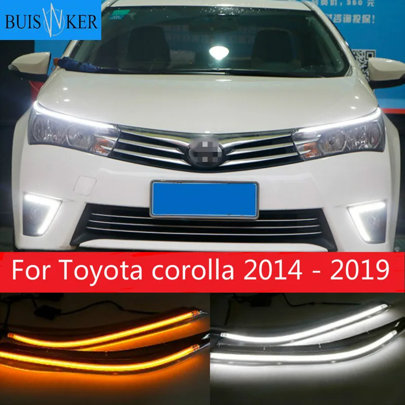 For Toyota corolla 2014 - 2019 LED DRL Headlight Eyebrow Daytime Running Light fog lamp With Flowing dynamic Yellow Turn Signal
For Toyota corolla 2014 - 2019 LED DRL Headlight Eyebrow Daytime Running Light fog lamp With Flowing dynamic Yellow Turn Signal