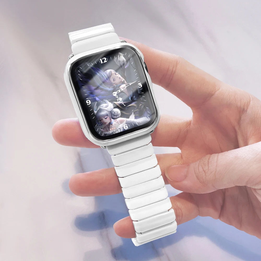 Ceramics strap+PC cover case for apple watch band 44mm 42mm 40mm 38mm Protector shell for iwatch series SE/6/5/4/3/2 wristbelt
Ceramics strap+PC cover case for apple watch band 44mm 42mm 40mm 38mm Protector shell for iwatch series SE/6/5/4/3/2 wristbelt