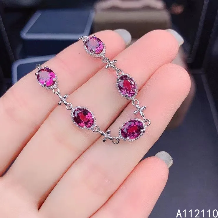 Fine Jewelry 925 Sterling Silver Inset With Natural Gemstones Women's Luxury Exquisite Oval Garnet Hand Bracelet Support Detecti
Fine Jewelry 925 Sterling Silver Inset With Natural Gemstones Women's Luxury Exquisite Oval Garnet Hand Bracelet Support Detecti