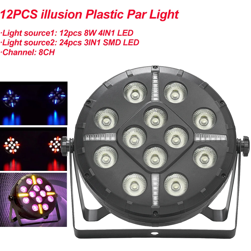 Mini 12PCS illusion Plastic Par Light DJ Party Lights RGBW Disco Effect Stage Lighting With 8 Channels Decoration Sound Active
Mini 12PCS illusion Plastic Par Light DJ Party Lights RGBW Disco Effect Stage Lighting With 8 Channels Decoration Sound Active