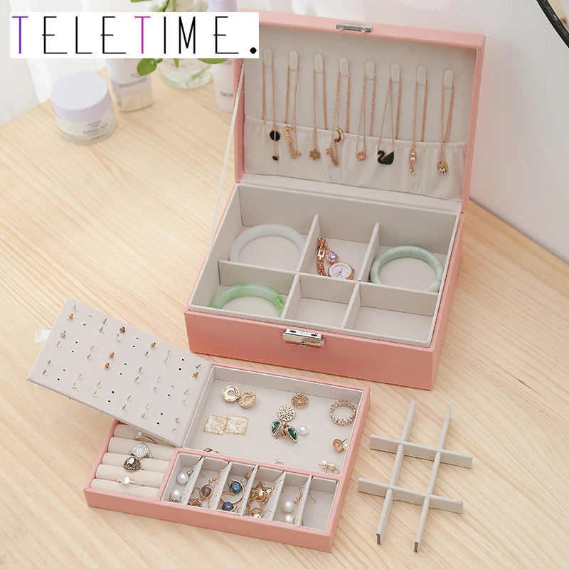 Portable Leather Jewelry Collection Box with Lock Double Layer Jewelry Makeup Storage Casket Cosmetics Box Makeup organizer
Portable Leather Jewelry Collection Box with Lock Double Layer Jewelry Makeup Storage Casket Cosmetics Box Makeup organizer