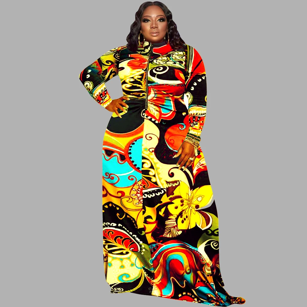 Elegant Plus Size Women 4xl 5xl Clothing High Collar Slim Long Sleeve Zipper Fashion Printing Swing Dress Wholesale Dropshipping
Elegant Plus Size Women 4xl 5xl Clothing High Collar Slim Long Sleeve Zipper Fashion Printing Swing Dress Wholesale Dropshipping