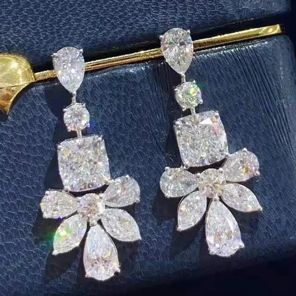 10K Au417 Gold Earrings DVVS Moissanite Diamonds Water Drop Round Cushion Marquise Wedding Party Engagement Anniversary
10K Au417 Gold Earrings DVVS Moissanite Diamonds Water Drop Round Cushion Marquise Wedding Party Engagement Anniversary