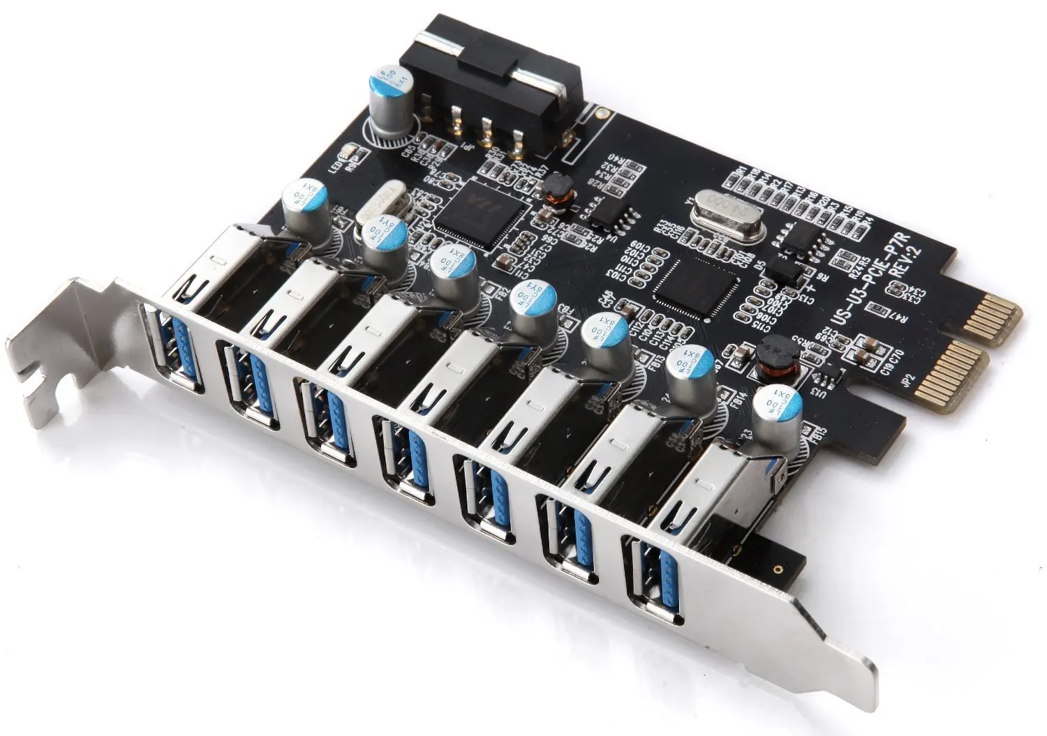 PCIE USB 3,0 карта 7 портов Внешний Usb3.0 5 Гбит/с Расширенный адаптер карта концентратора 4-контактный источник питания NEC720201 + VL812 чип для настольного компьютера
PCIE USB 3,0 карта 7 портов Внешний Usb3.0 5 Гбит/с Расширенный адаптер карта концентратора 4-контактный источник питания NEC720201 + VL812 чип для настольного компьютера