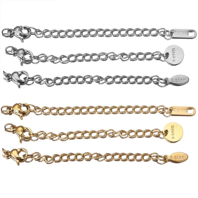 10pcs Stainless Steel Gold-Plate Extension Tail Chain Lobster Clasps Connector DIY Jewelry Making Findings Bracelet Necklace
10pcs Stainless Steel Gold-Plate Extension Tail Chain Lobster Clasps Connector DIY Jewelry Making Findings Bracelet Necklace