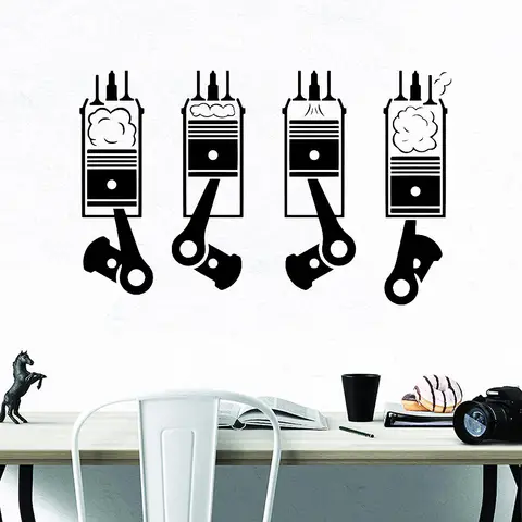 Adesivi murali pistoni motore macchina automatica arte moderna decorazione della casa adesivi murali vinile Garage interni per la casa murales Y436