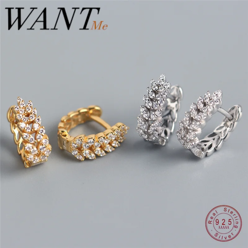 WANTME Luxury Chic Pave Crystal Zircon Genuine 100% 925 Sterling Silver Leaf Branch Stud Earrings for Women Wedding Jewelry Gift
WANTME Luxury Chic Pave Crystal Zircon Genuine 100% 925 Sterling Silver Leaf Branch Stud Earrings for Women Wedding Jewelry Gift