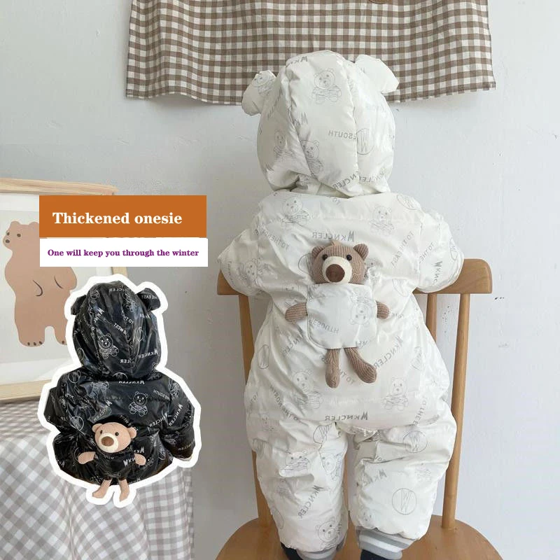 Winter Infant Baby Clothing Boys Cute Bear Thick Cotton Velvet Jumpsuit Girls Long-sleeved Hooded Romper Snowsuit 3-24 Outerwear
Winter Infant Baby Clothing Boys Cute Bear Thick Cotton Velvet Jumpsuit Girls Long-sleeved Hooded Romper Snowsuit 3-24 Outerwear