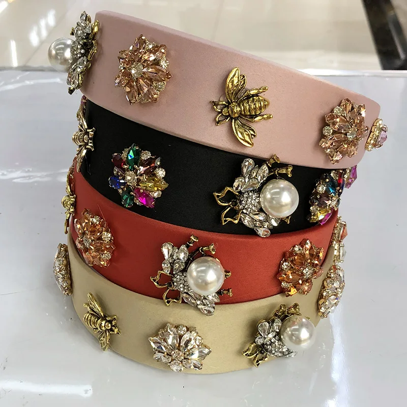 Baroque Big Rhinestone Headband Hairband for Women Girls Metal Bee Beads Flower Head Hair Accessories
Baroque Big Rhinestone Headband Hairband for Women Girls Metal Bee Beads Flower Head Hair Accessories