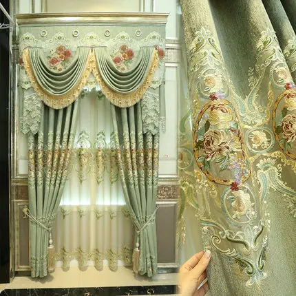 Luxury atmosphere European curtain high grade living room bedroom balcony curtain finished product Custom Embroidered curtain
Luxury atmosphere European curtain high grade living room bedroom balcony curtain finished product Custom Embroidered curtain
