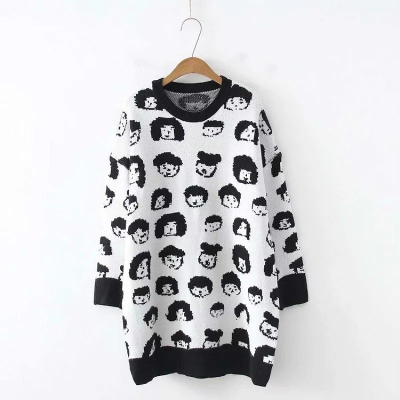 Autumn Winter Sweater Women Loose Medium Long Pullover Female Long Sleeve Round Collar Cartoon Korean Casual Sweaters Top H9455
Autumn Winter Sweater Women Loose Medium Long Pullover Female Long Sleeve Round Collar Cartoon Korean Casual Sweaters Top H9455