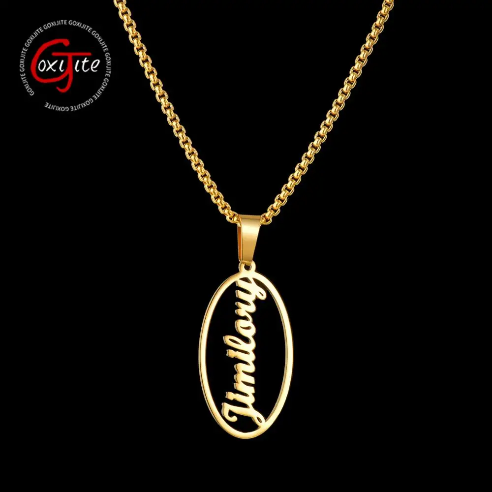 Goxijite Stainless Steel Custom Name Pendant Necklace Women Personalized Oval Nameplate Chain Necklaces Jewelry Accessories
Goxijite Stainless Steel Custom Name Pendant Necklace Women Personalized Oval Nameplate Chain Necklaces Jewelry Accessories