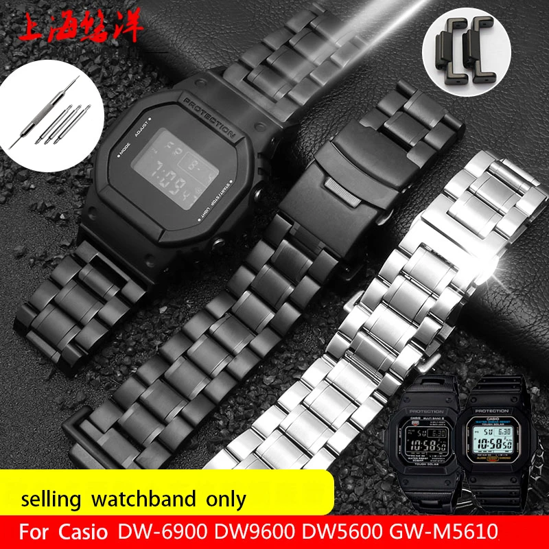 Modified metal steel chain for CASIO small square men's watch belt for G-Shock dw5600/5610/6900 solid fine steel strap wristband
Modified metal steel chain for CASIO small square men's watch belt for G-Shock dw5600/5610/6900 solid fine steel strap wristband