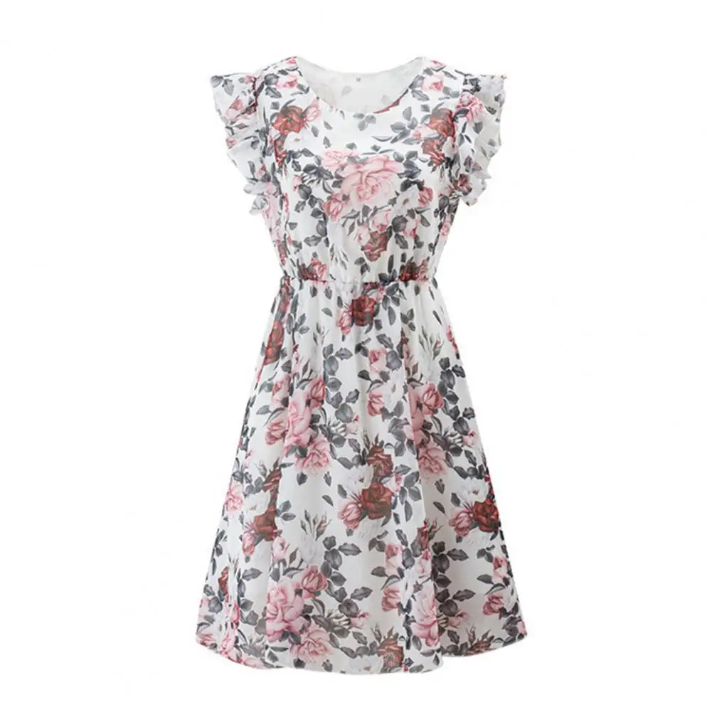 Summer Women Midi Dress Floral Print Ruffles Sleeve Elastic Waist Round Neck Large Hem A-Line Dresses Party
Summer Women Midi Dress Floral Print Ruffles Sleeve Elastic Waist Round Neck Large Hem A-Line Dresses Party