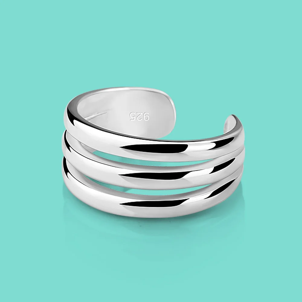 Simple Design 925 Sterling Silver Open Rings For Women Adjustable Female Popular Glossy Ring Jewelry Accessories Birthday Gift
Simple Design 925 Sterling Silver Open Rings For Women Adjustable Female Popular Glossy Ring Jewelry Accessories Birthday Gift
