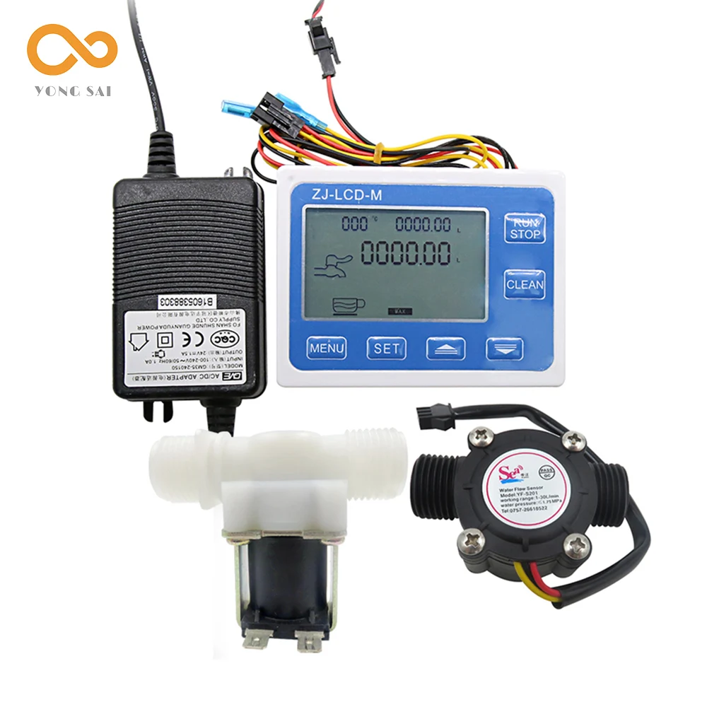 Intelligent Flow Rate Control Device Totameter Digital Lcd Display Water Flow Sensor Meter DC12V Normally Closed Solenoid Valve
Intelligent Flow Rate Control Device Totameter Digital Lcd Display Water Flow Sensor Meter DC12V Normally Closed Solenoid Valve