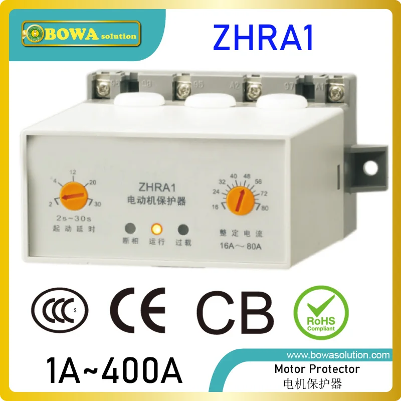 ZHRA1 motor protector with LED indicator provides phase failure, overload, imbalance, stall protection and four trip classes
ZHRA1 motor protector with LED indicator provides phase failure, overload, imbalance, stall protection and four trip classes