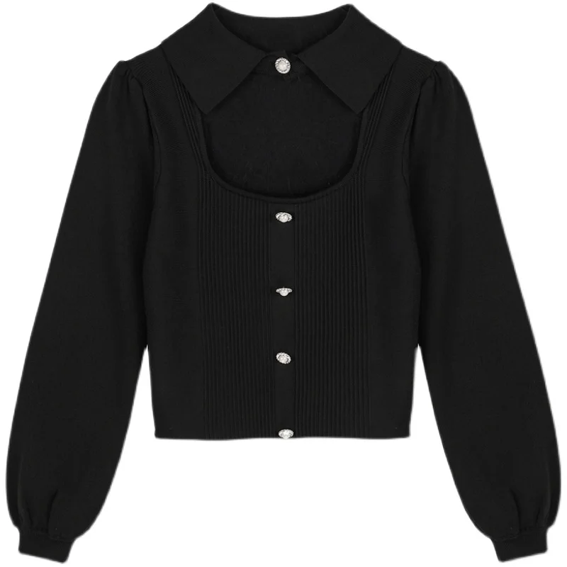 Womens New Hollow Out Design Turn-Down Collar Single Breasted Korean Style Elegant Fashion Pullover Straight Knitted Shirt
Womens New Hollow Out Design Turn-Down Collar Single Breasted Korean Style Elegant Fashion Pullover Straight Knitted Shirt