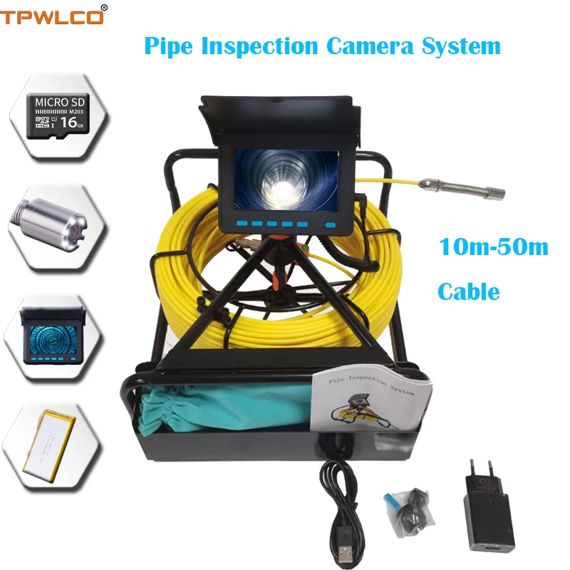 4.3" Color LCD Sewer Drain Endoscope Video Waterproof Industrial System With DVR 10-50m Cable Diameter 17mm Professional Camera
4.3" Color LCD Sewer Drain Endoscope Video Waterproof Industrial System With DVR 10-50m Cable Diameter 17mm Professional Camera
