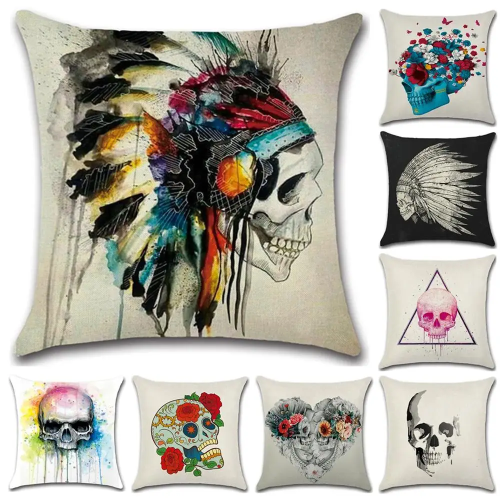 Skull Pattern Pillow Case Cotton Linen Skull Printing Pillow Case Decorative Pillowcases funda de almohada ZT293
Skull Pattern Pillow Case Cotton Linen Skull Printing Pillow Case Decorative Pillowcases funda de almohada ZT293