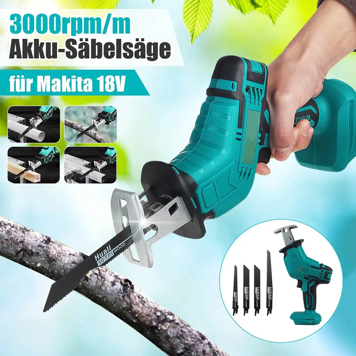 18V Cordless Electric Reciprocating Saw Variable Speed Metal Wood Cutting Tool Electric Saw for Makita 18V Battery
18V Cordless Electric Reciprocating Saw Variable Speed Metal Wood Cutting Tool Electric Saw for Makita 18V Battery