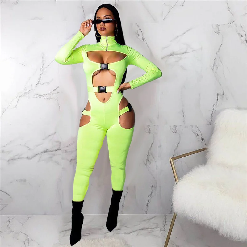 hirigin Sexy Hollow Out Buckle Bandage Jumpsuit Women Club Wear Outfits Long Sleeve Skinny Turtleneck Night Party Rompers
hirigin Sexy Hollow Out Buckle Bandage Jumpsuit Women Club Wear Outfits Long Sleeve Skinny Turtleneck Night Party Rompers