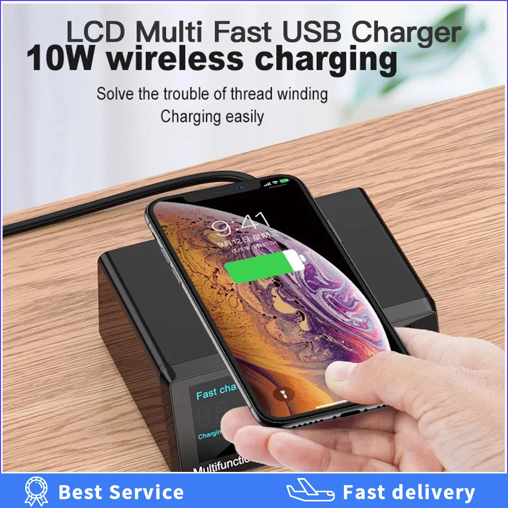 100W Multi-port USB Fast Charger For IPhone 11 Pro Max XS XR Universal Port Usb LCD Quick Charge 3.0 PD Charger For Samsung S10
100W Multi-port USB Fast Charger For IPhone 11 Pro Max XS XR Universal Port Usb LCD Quick Charge 3.0 PD Charger For Samsung S10